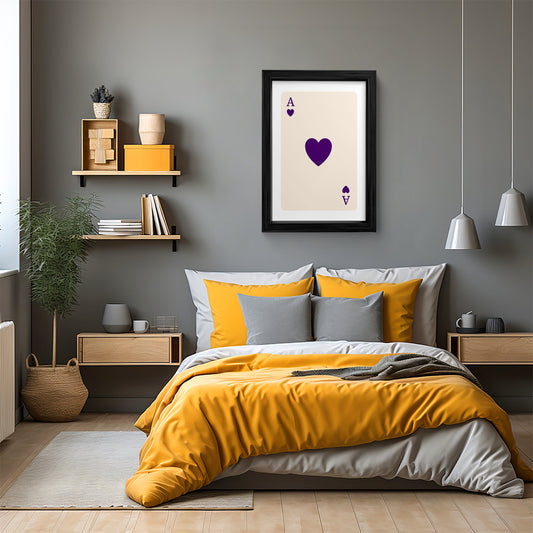 Modern Ace of Hearts Canvas Wall Art