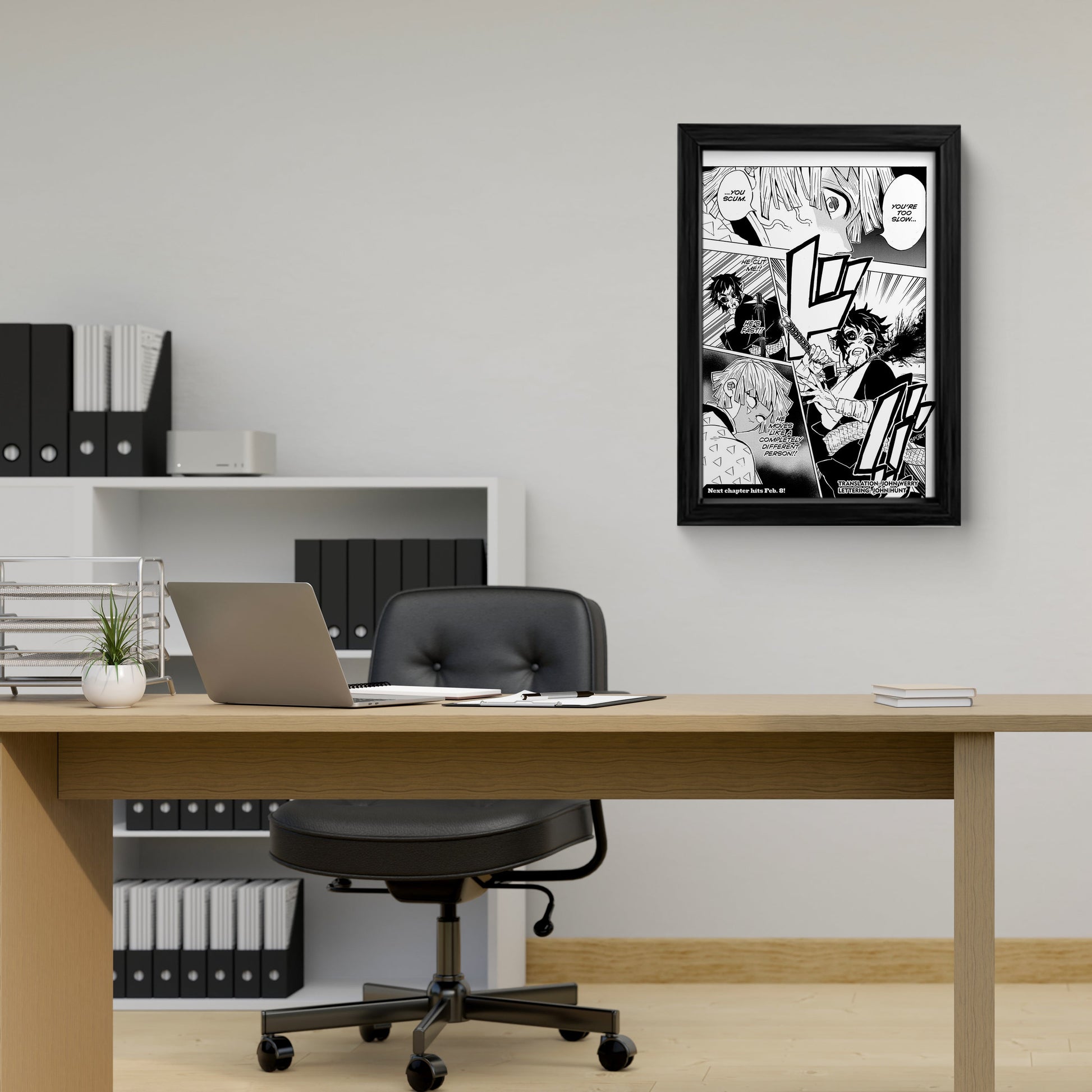 Dynamic Black & White Anime Art