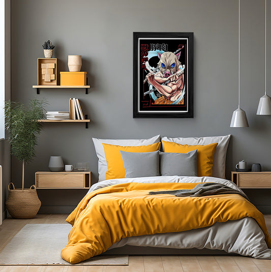 Inosuke Hashibira Canvas Wall Art - Demon Slayer Fan Art