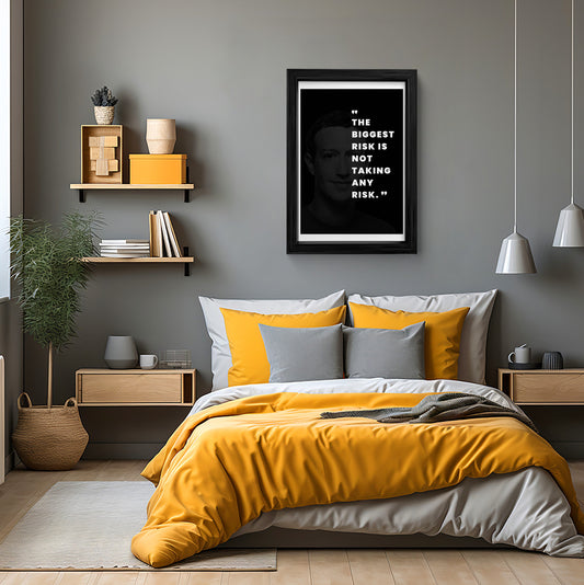 Bold Risk, Bold Reward: Inspiring Mark Zuckerberg Quote Framed Art