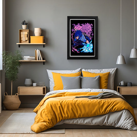 Sasuke Uchiha Unleashed Framed Art Print