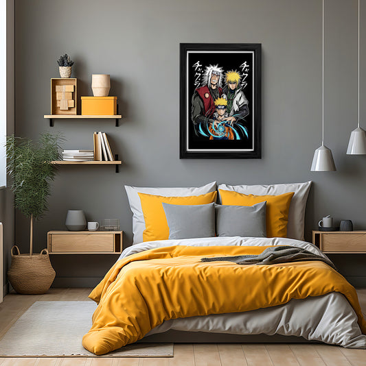 Naruto Uzumaki: Three Generations of Chakra Wall Art
