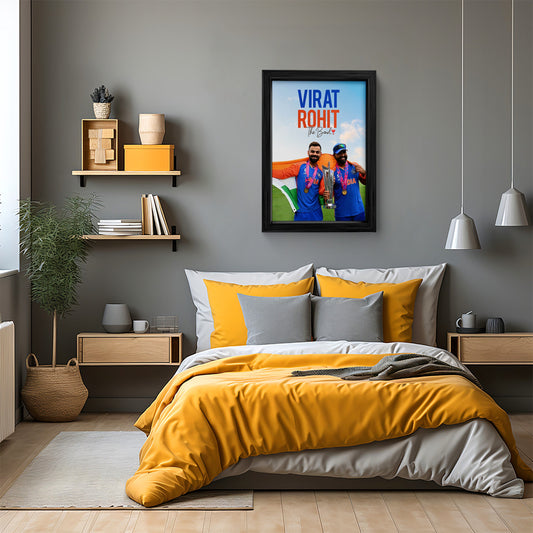 Virat & Rohit: Iconic Duo Framed Art Print | Canvas Wall Art
