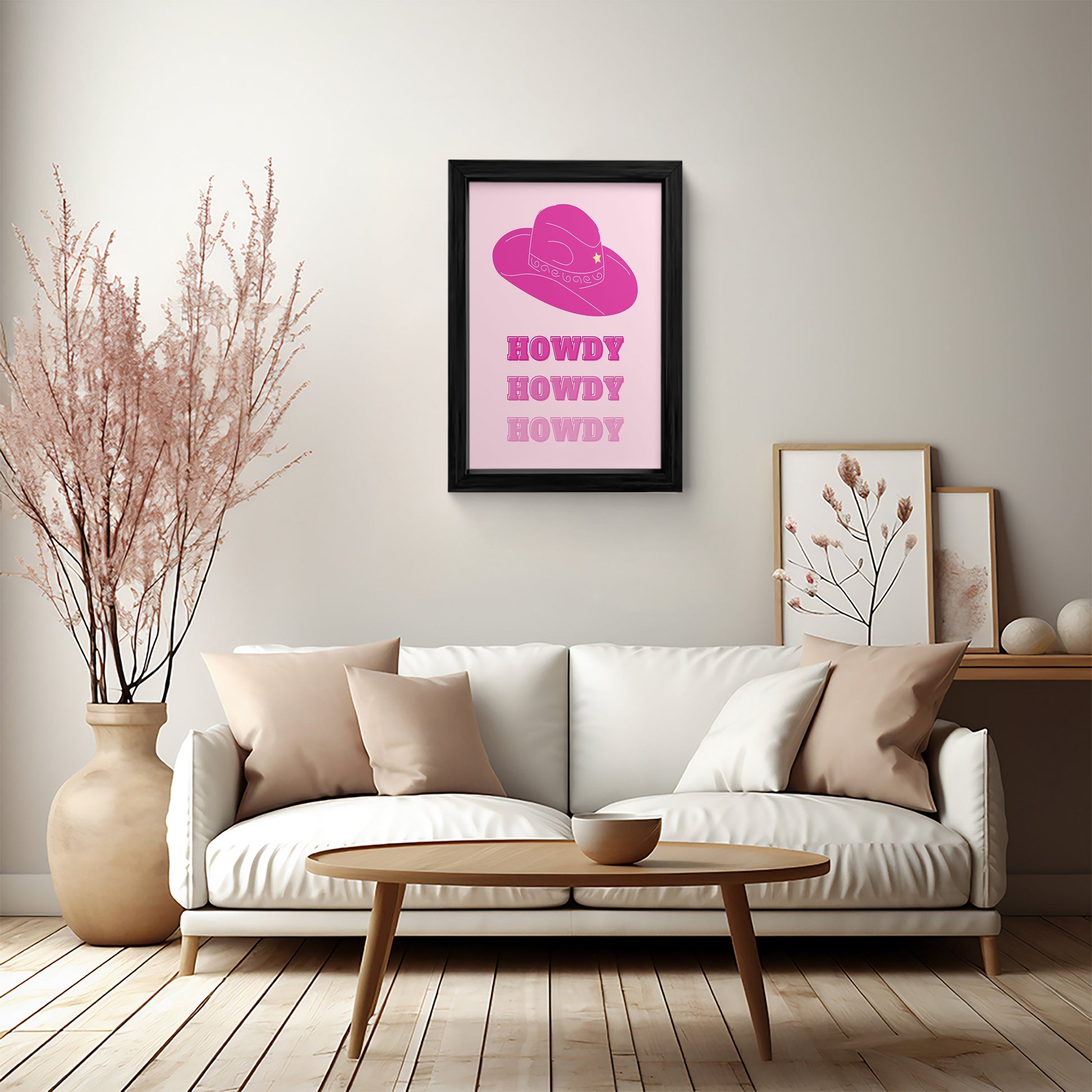 “Howdy” Western Vibes Framed Art Print