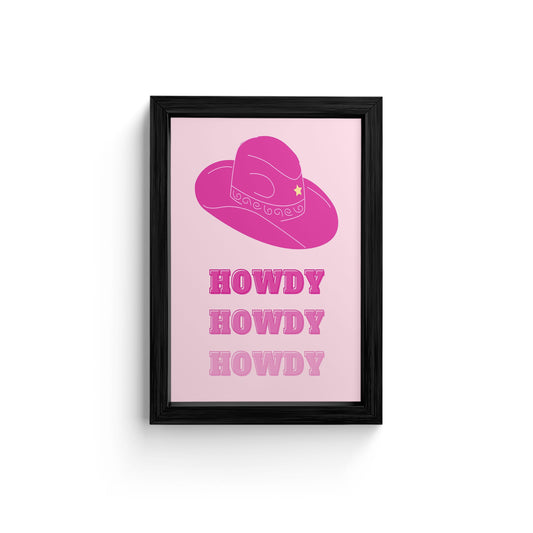“Howdy” Western Vibes Framed Art Print