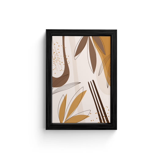 Golden Leaves Elegance Framed Wall Art