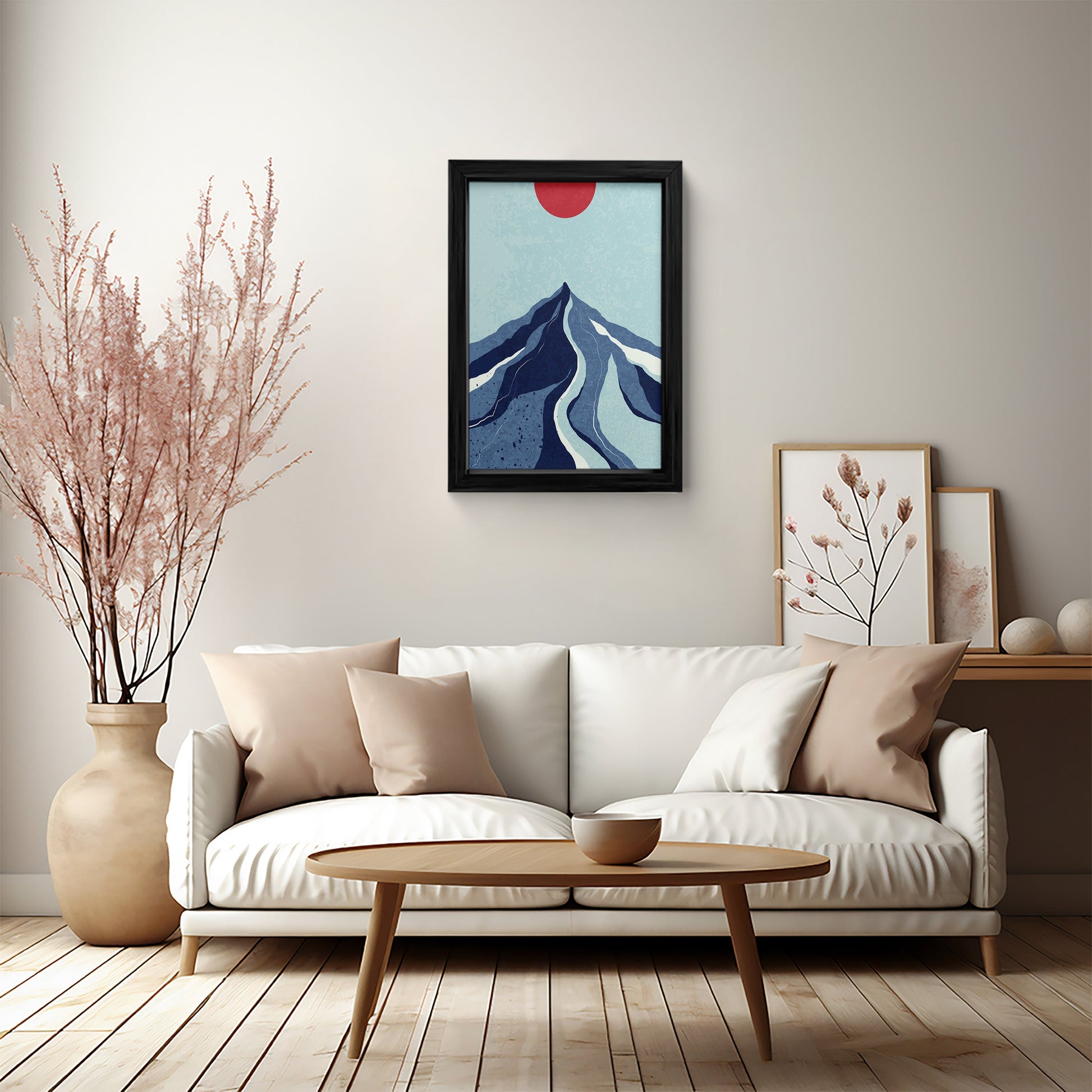 Cobalt Dreamscape Abstract Framed Art Print