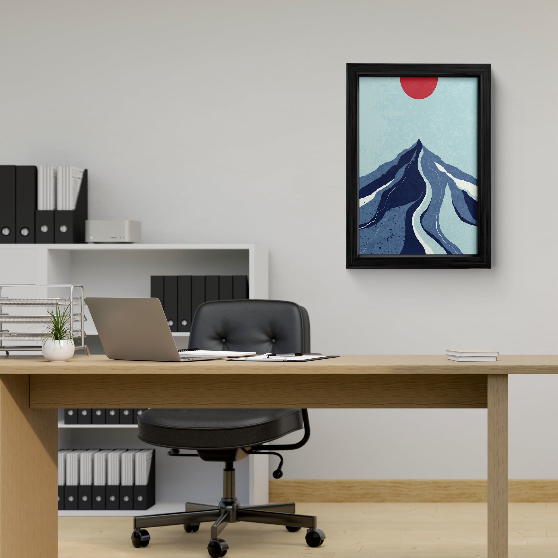Cobalt Dreamscape Abstract Framed Art Print