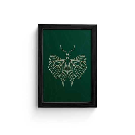 Elegant Butterfly Line Art - Framed Canvas Print