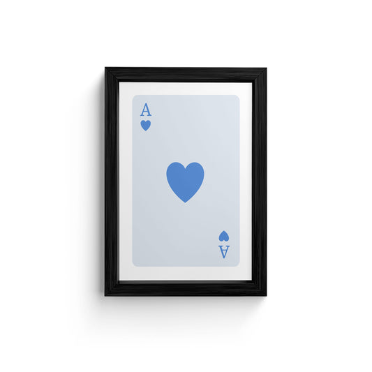 Blue Ace Card Wall Art Print