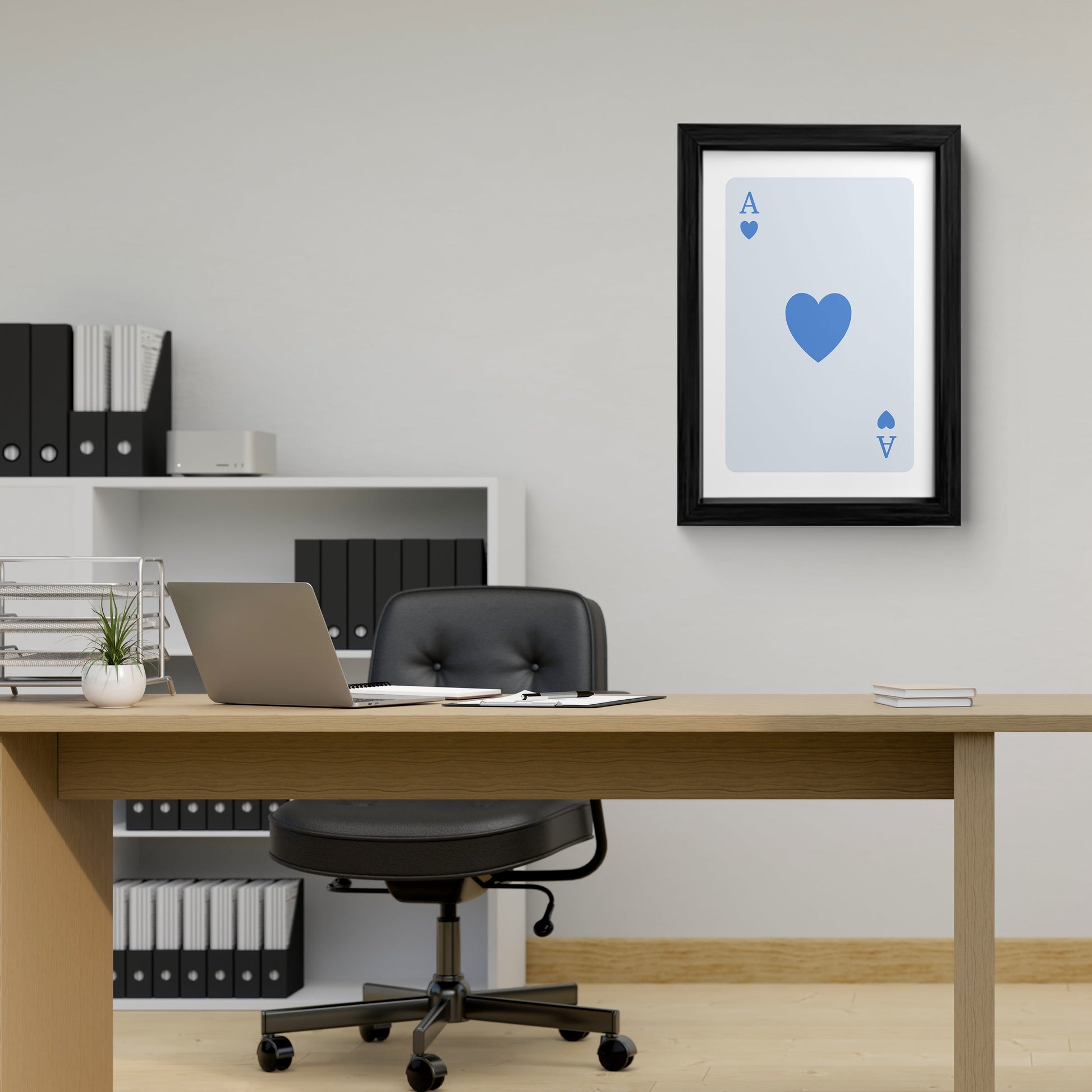 Blue Ace Card Wall Art Print