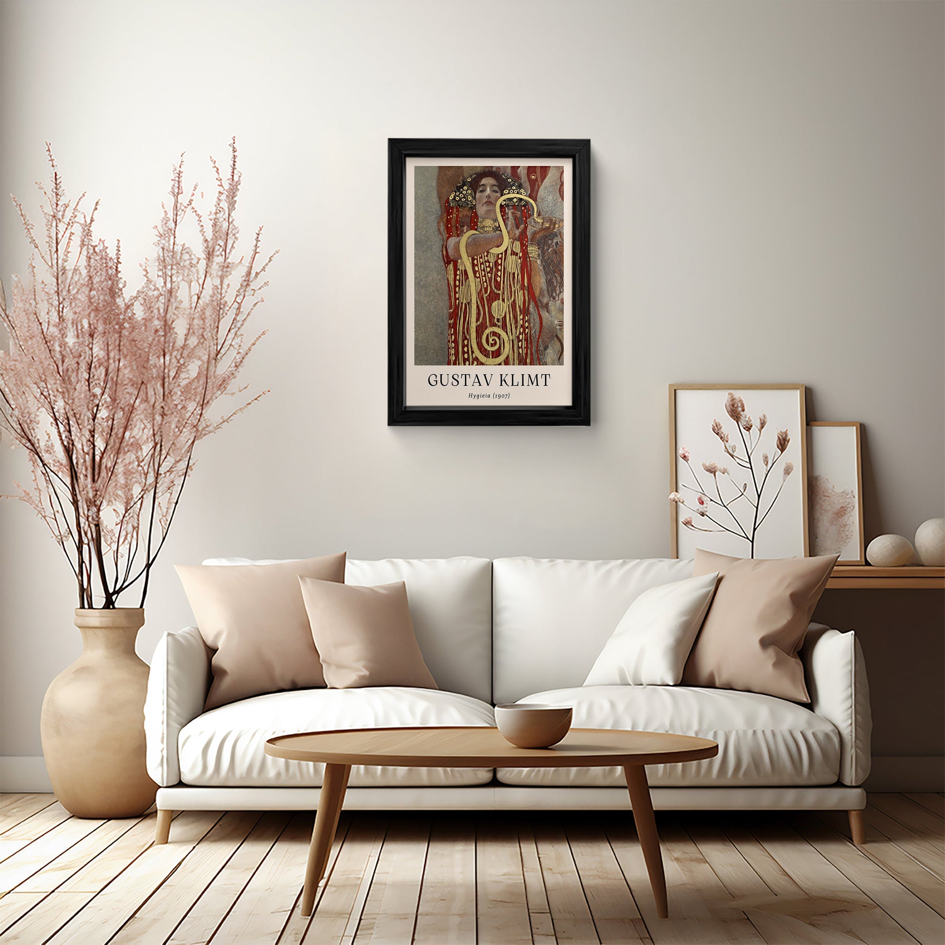 Framed Gustav Klimt "Hygieia" (1907) Giclee Art Print