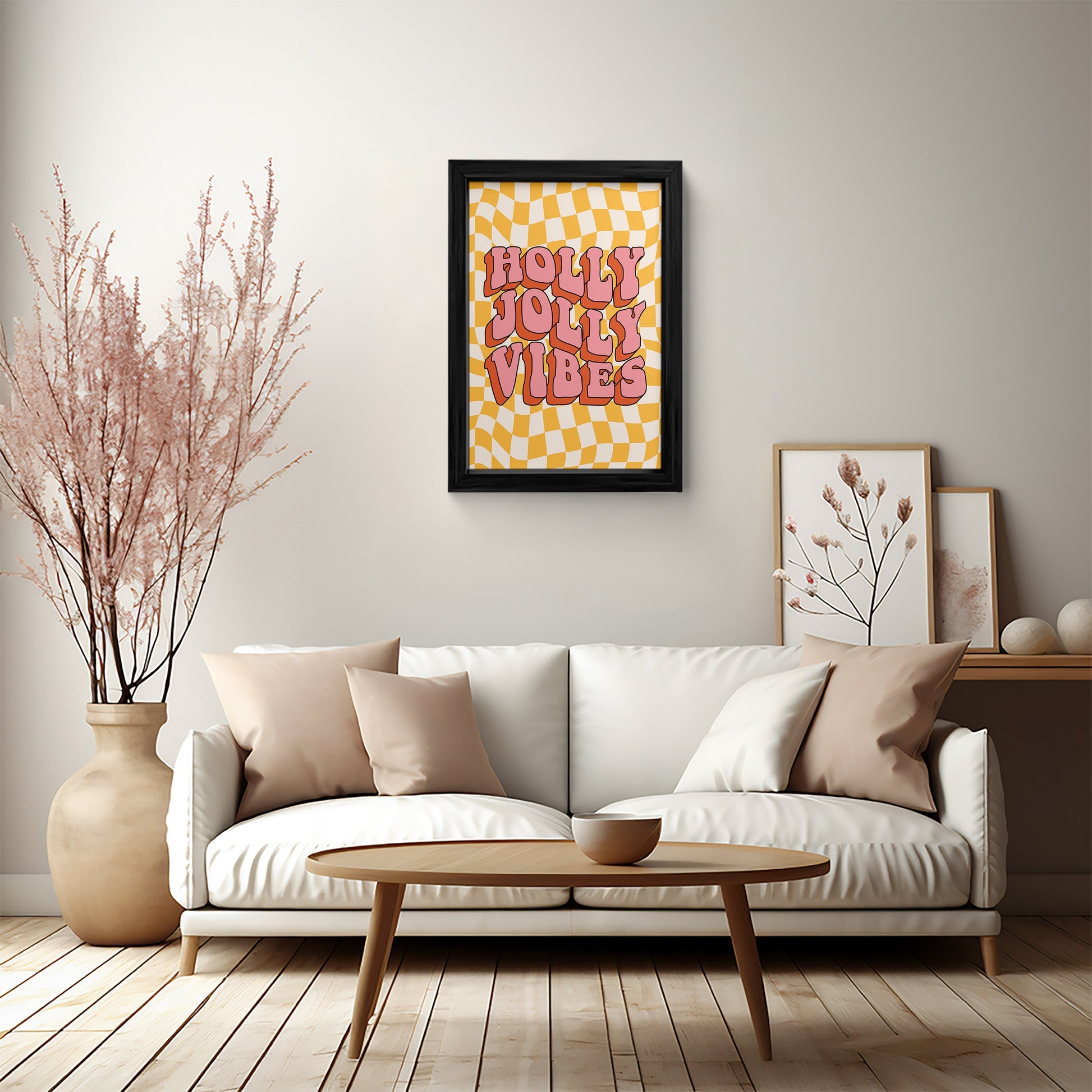 Holly Jolly Vibes Framed Art Print