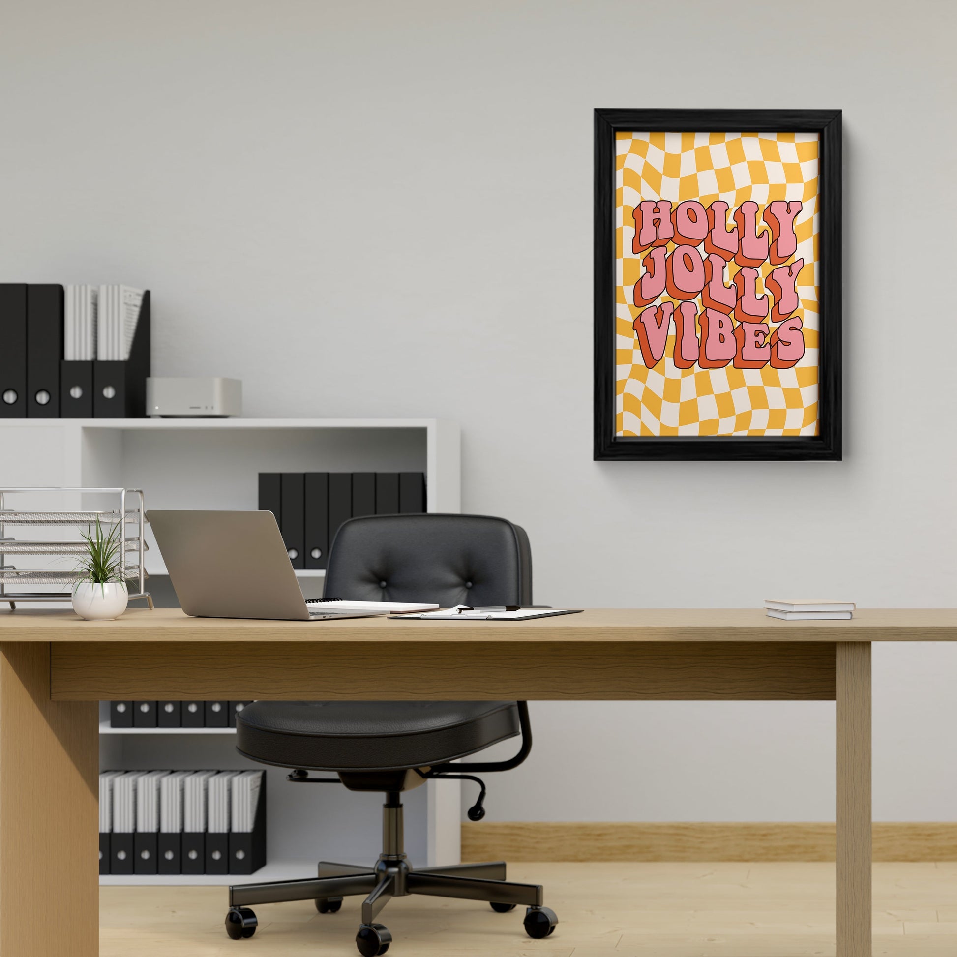 Holly Jolly Vibes Framed Art Print