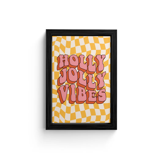 Holly Jolly Vibes Framed Art Print